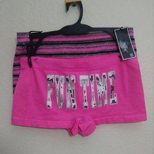 Chiara Vicci 2 PK Boyshort Panties M Pink Black